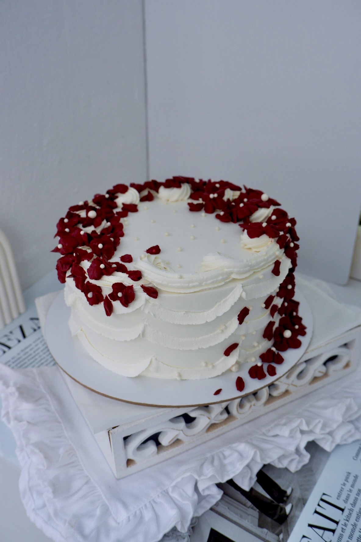 Торт в стиле Ламбет с цветами